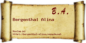 Bergenthal Alina névjegykártya